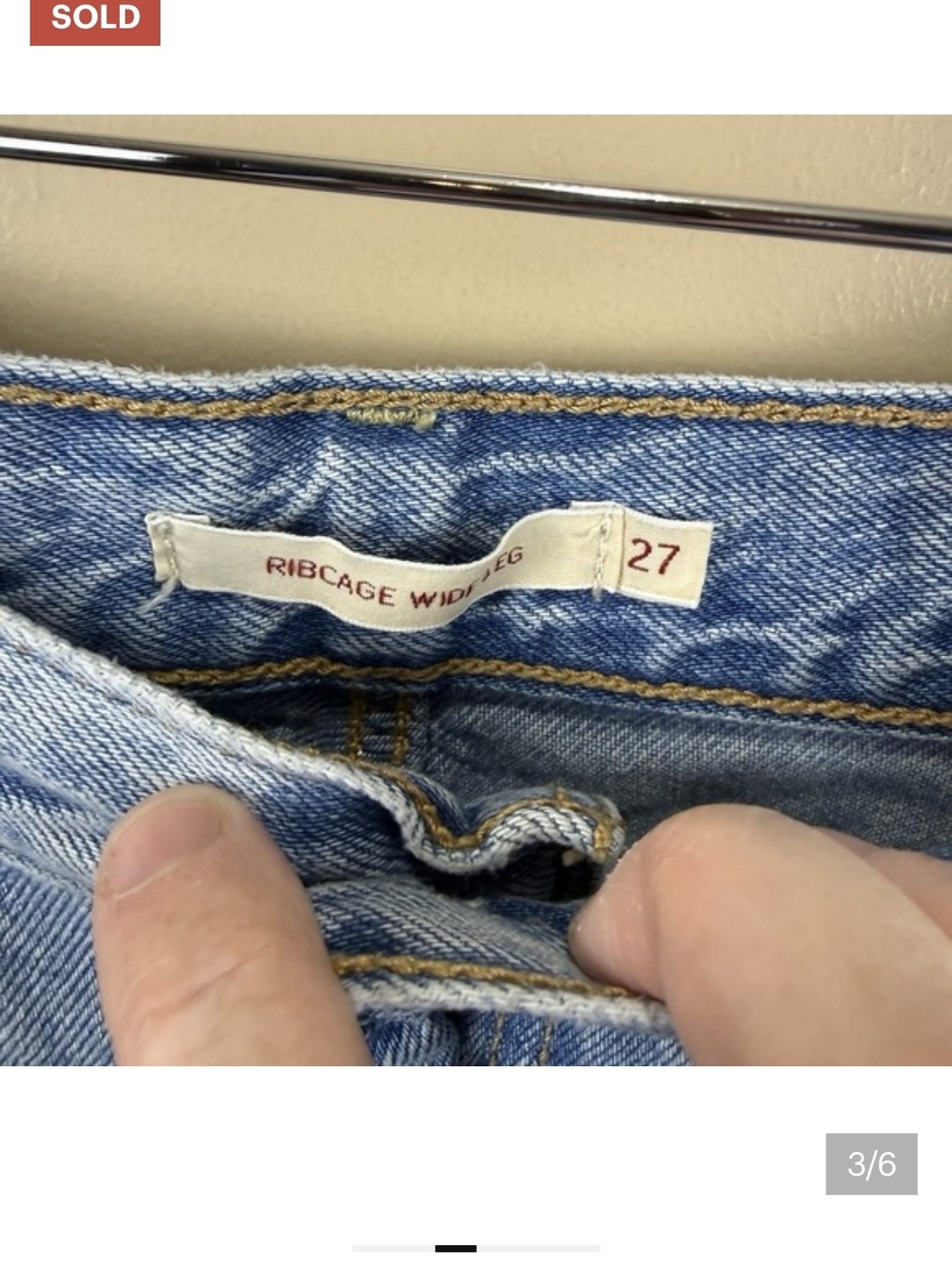 Levi's Ribcage Wide Leg Jeans 27x32 - Picture 4 of 4